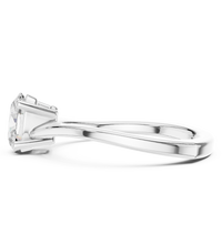 1.00tcw Oval Lab Grown Diamond Engagement Ring | 4 Claw Cathedral | IGI Certified
