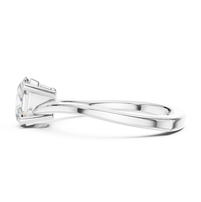1.00tcw Oval Lab Grown Diamond Engagement Ring | 4 Claw Cathedral | IGI Certified
