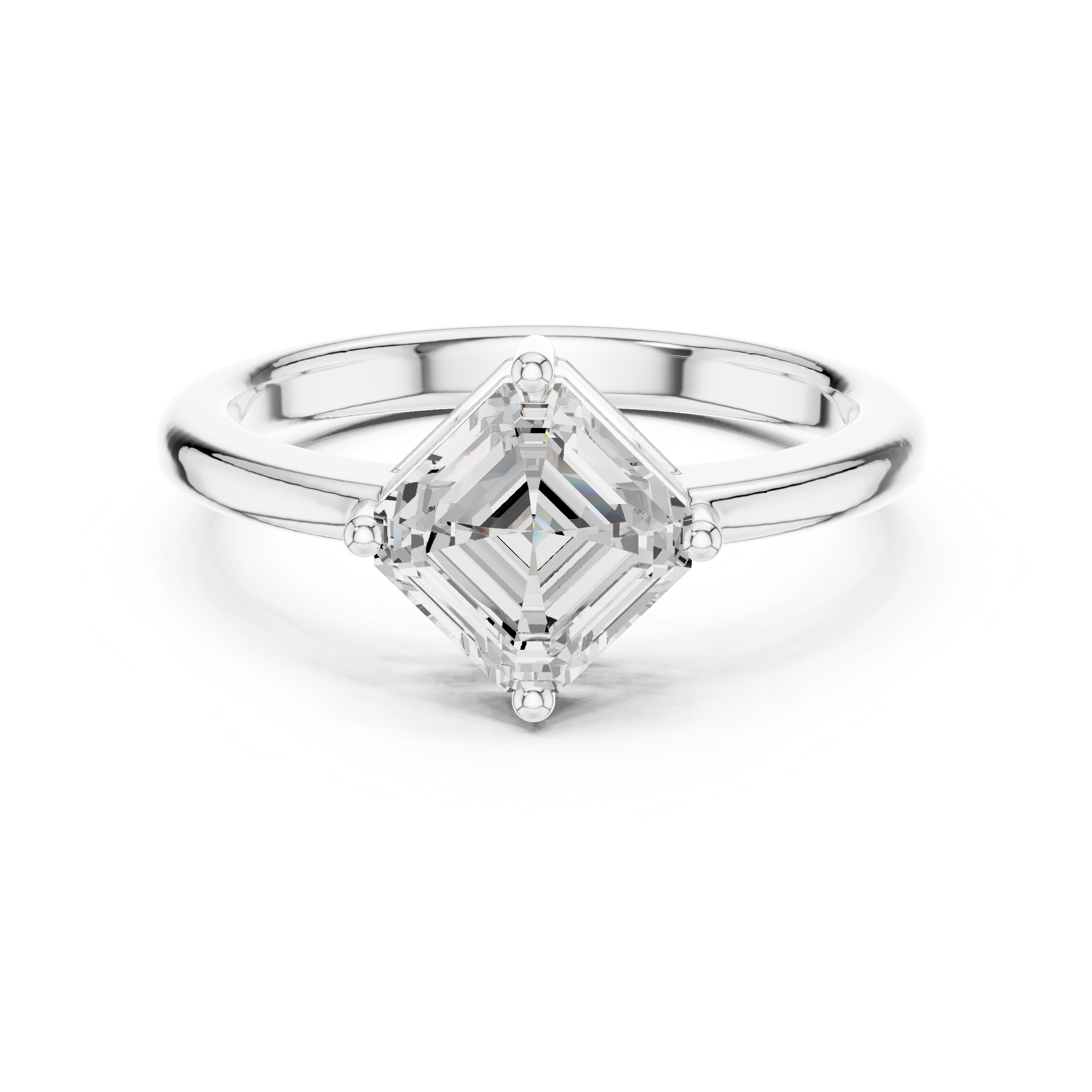 1.50ct Square Emerald Lab Diamond Solitaire Engagement Ring | IGI Certified | 10k 14k 18k Gold
