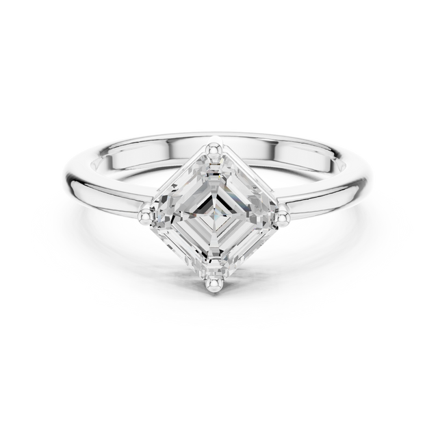 1.50ct Square Emerald Lab Diamond Solitaire Engagement Ring | IGI Certified | 10k 14k 18k Gold