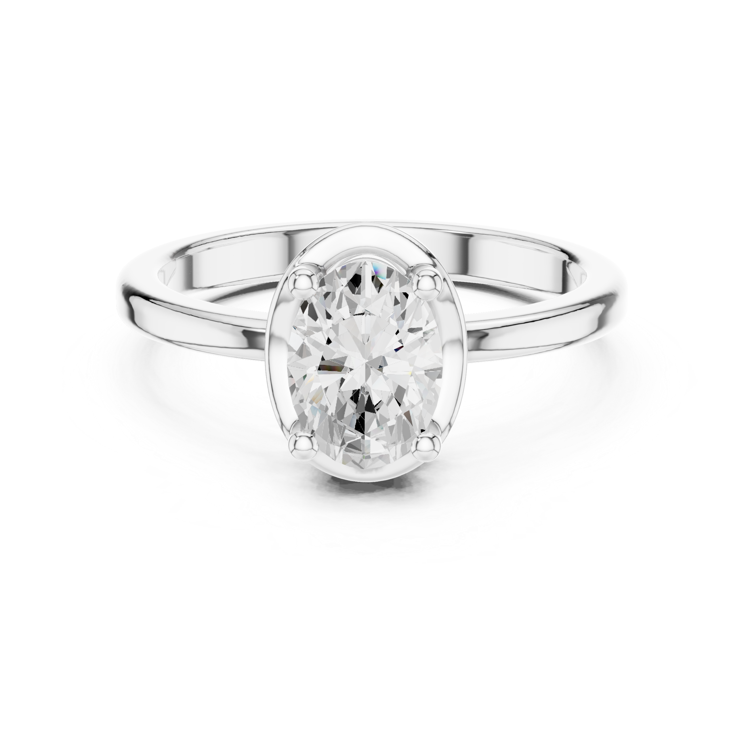 1.00ct Oval Lab Diamond Cathedral Bezel Engagement Ring | IGI Certified | D-E-F VVS–VS | Custom Gold