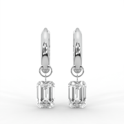 1.00tcw Emerald Lab Grown Diamond Huggie Hoop Earrings, E-F Color, VS Clarity, IGI Certified