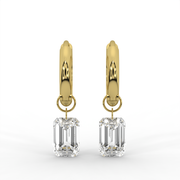 1.00tcw Emerald Lab Grown Diamond Huggie Hoop Earrings, E-F Color, VS Clarity, IGI Certified