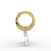 1.00tcw Emerald Lab Grown Diamond Huggie Hoop Earrings, E-F Color, VS Clarity, IGI Certified