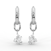 1.00tcw Heart Lab Grown Diamond Huggie Hoop Earrings, E-F Color, VS Clarity, IGI Certified