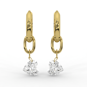 1.00tcw Heart Lab Grown Diamond Huggie Hoop Earrings, E-F Color, VS Clarity, IGI Certified