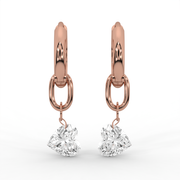 1.00tcw Heart Lab Grown Diamond Huggie Hoop Earrings, E-F Color, VS Clarity, IGI Certified