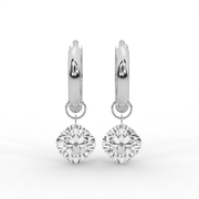 2.00tcw Cushion Lab Grown Diamond Huggie Hoop Earrings, E-F Color, VS Clarity, IGI Certified