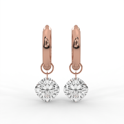 2.00tcw Cushion Lab Grown Diamond Huggie Hoop Earrings, E-F Color, VS Clarity, IGI Certified
