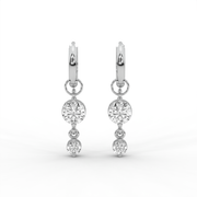 1.20tcw Round Lab Grown Diamond Huggie Hoop Earrings, E-F Color, VS Clarity, IGI Certified