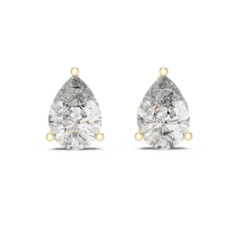 Pear Lab Grown Diamond Push Back Stud Earrings, E-F Color, VS Clarity, IGI Certified