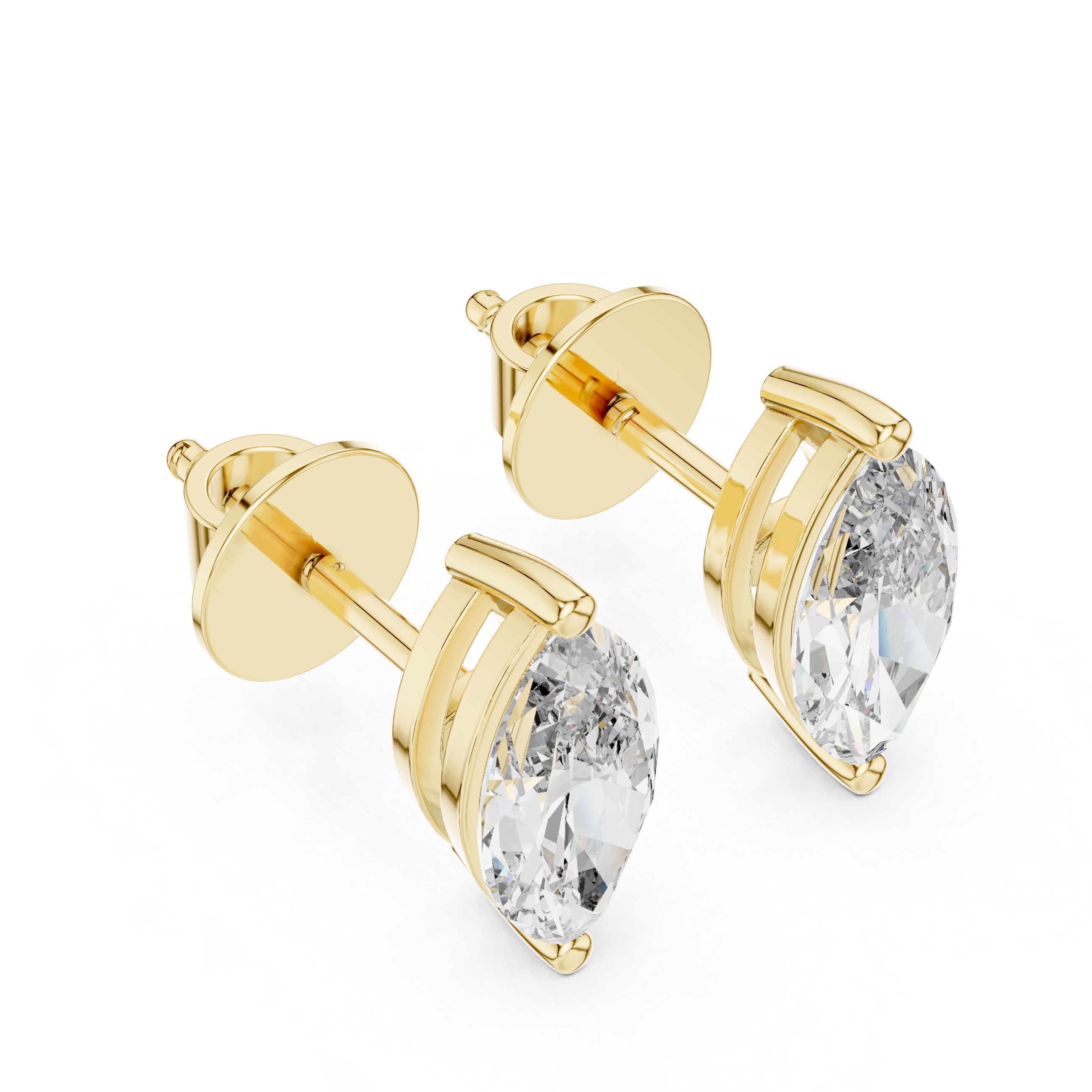 Marquise Lab Grown Diamond Push Back Stud Earrings, E-F Color, VS Clarity, IGI Certified