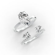 2.48tct Oval Lab Grown Diamond Solitaire Engagement Ring with Toi Et Moi Ring Combo Ring | IGI Certified | Custom Gold