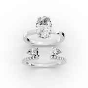 2.48tct Oval Lab Grown Diamond Solitaire Engagement Ring with Toi Et Moi Ring Combo Ring | IGI Certified | Custom Gold