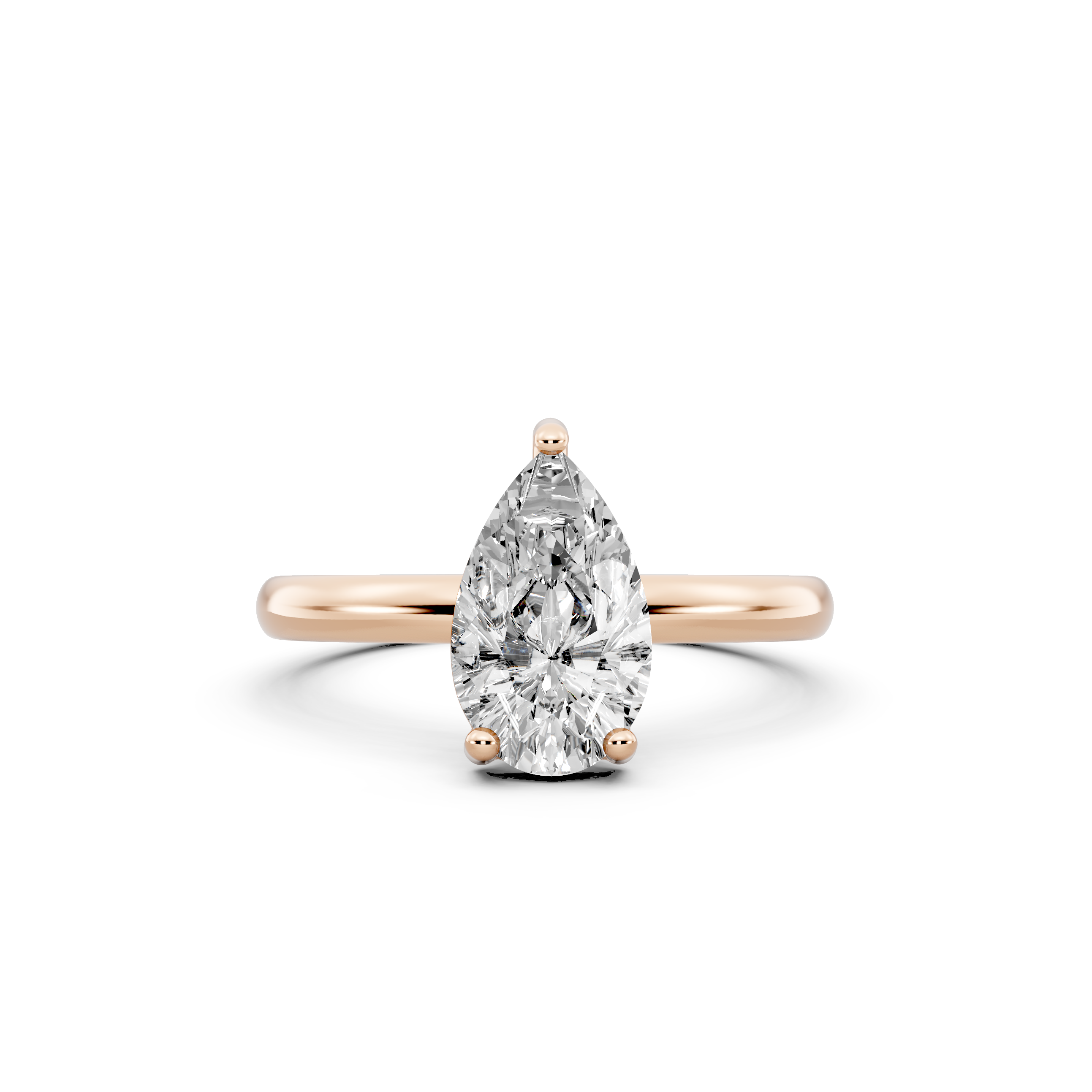 1.00ct Pear Lab Grown Diamond Solitaire Ring | D-E-F, VVS-VS Clarity | IGI Certified | Custom Gold