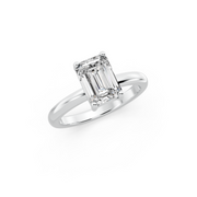 1.00ct Emerald Lab Grown Diamond Solitaire Ring | D-E-F, VVS-VS Clarity | IGI Certified | Custom Gold