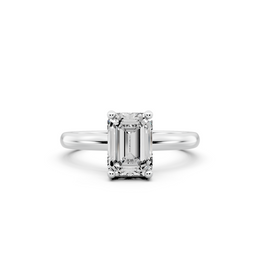 1.00ct Emerald Lab Grown Diamond Solitaire Ring | D-E-F, VVS-VS Clarity | IGI Certified | Custom Gold