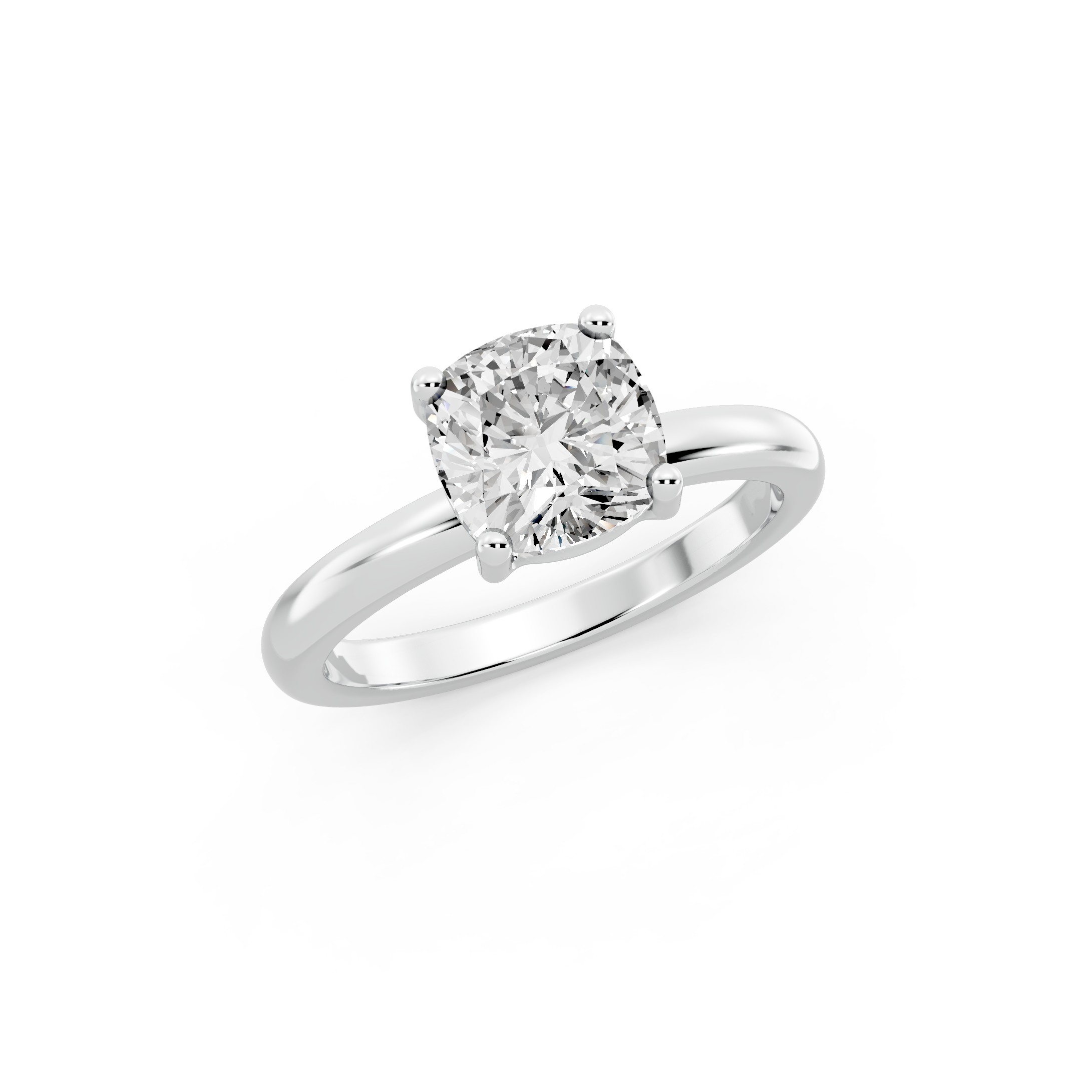 1.00ct Cushion Lab Grown Diamond Solitaire Ring | D-E-F, VVS-VS Clarity | IGI Certified | Custom Gold