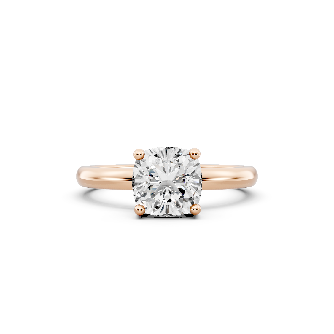 1.00ct Cushion Lab Grown Diamond Solitaire Ring | D-E-F, VVS-VS Clarity | IGI Certified | Custom Gold