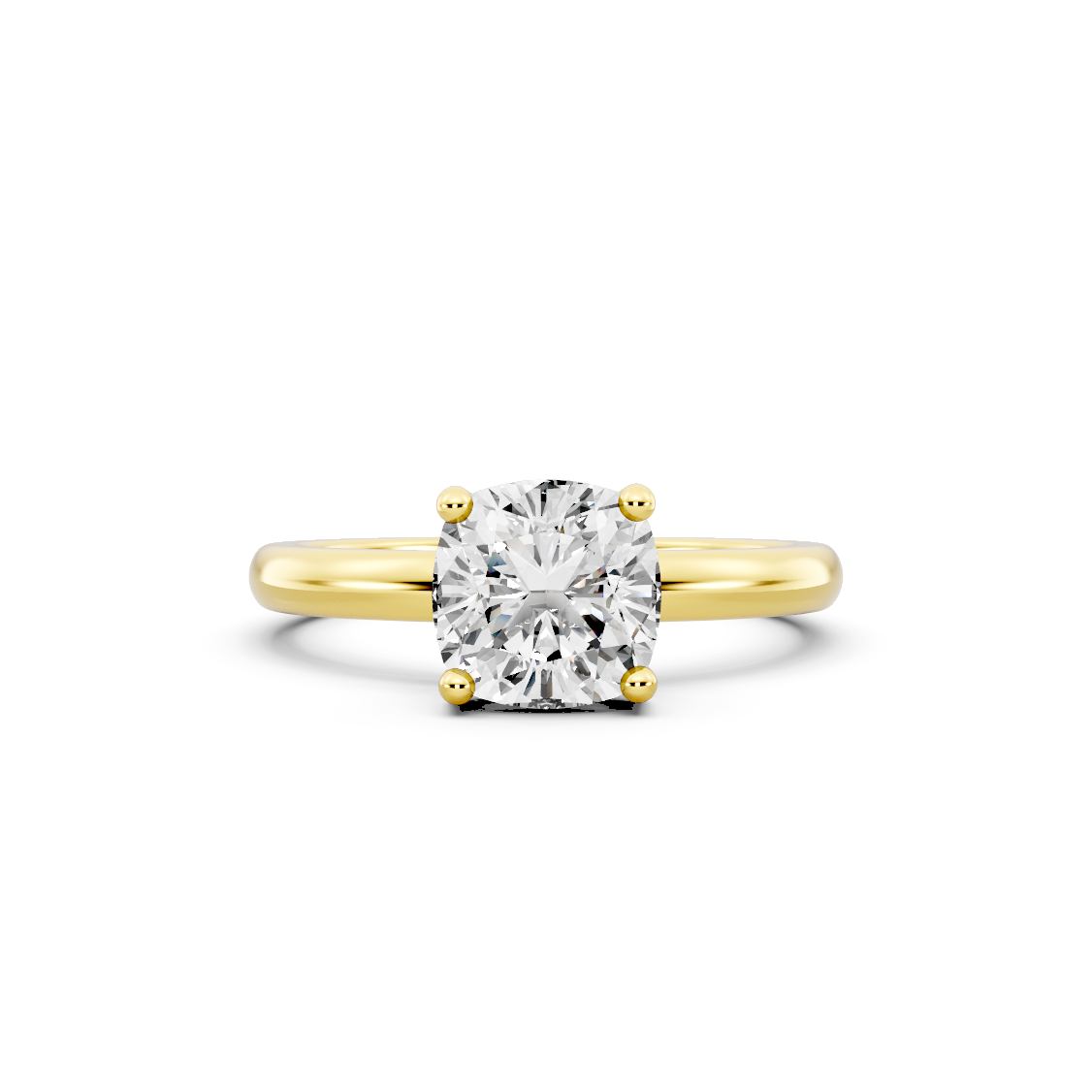 1.00ct Cushion Lab Grown Diamond Solitaire Ring | D-E-F, VVS-VS Clarity | IGI Certified | Custom Gold