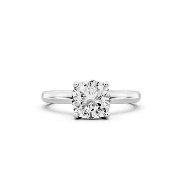 1.00ct Cushion Lab Grown Diamond Solitaire Ring | D-E-F, VVS-VS Clarity | IGI Certified | Custom Gold