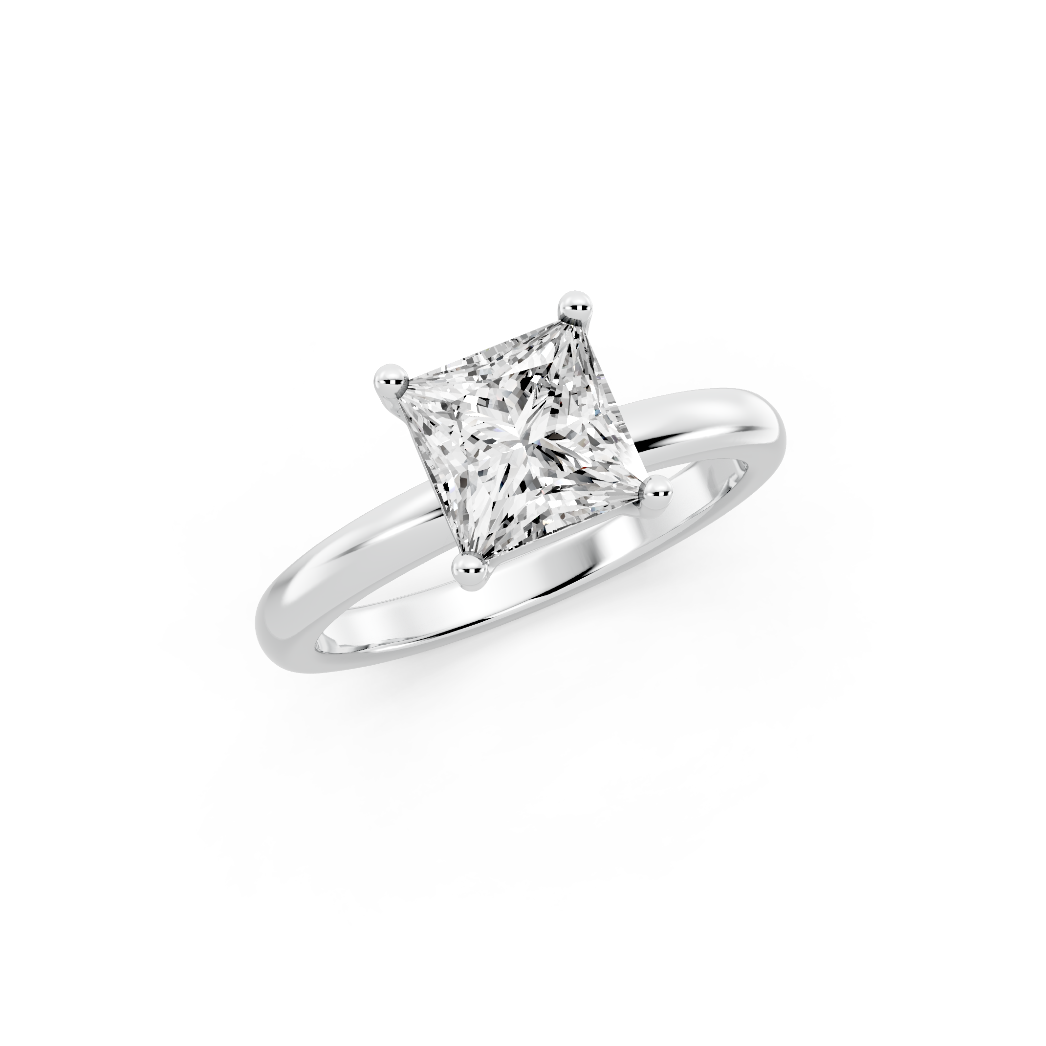 1.00ct Princess Lab Grown Diamond Solitaire Ring | D-E-F, VVS-VS Clarity | IGI Certified | Custom Gold
