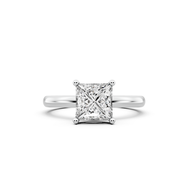 1.00ct Princess Lab Grown Diamond Solitaire Ring | D-E-F, VVS-VS Clarity | IGI Certified | Custom Gold