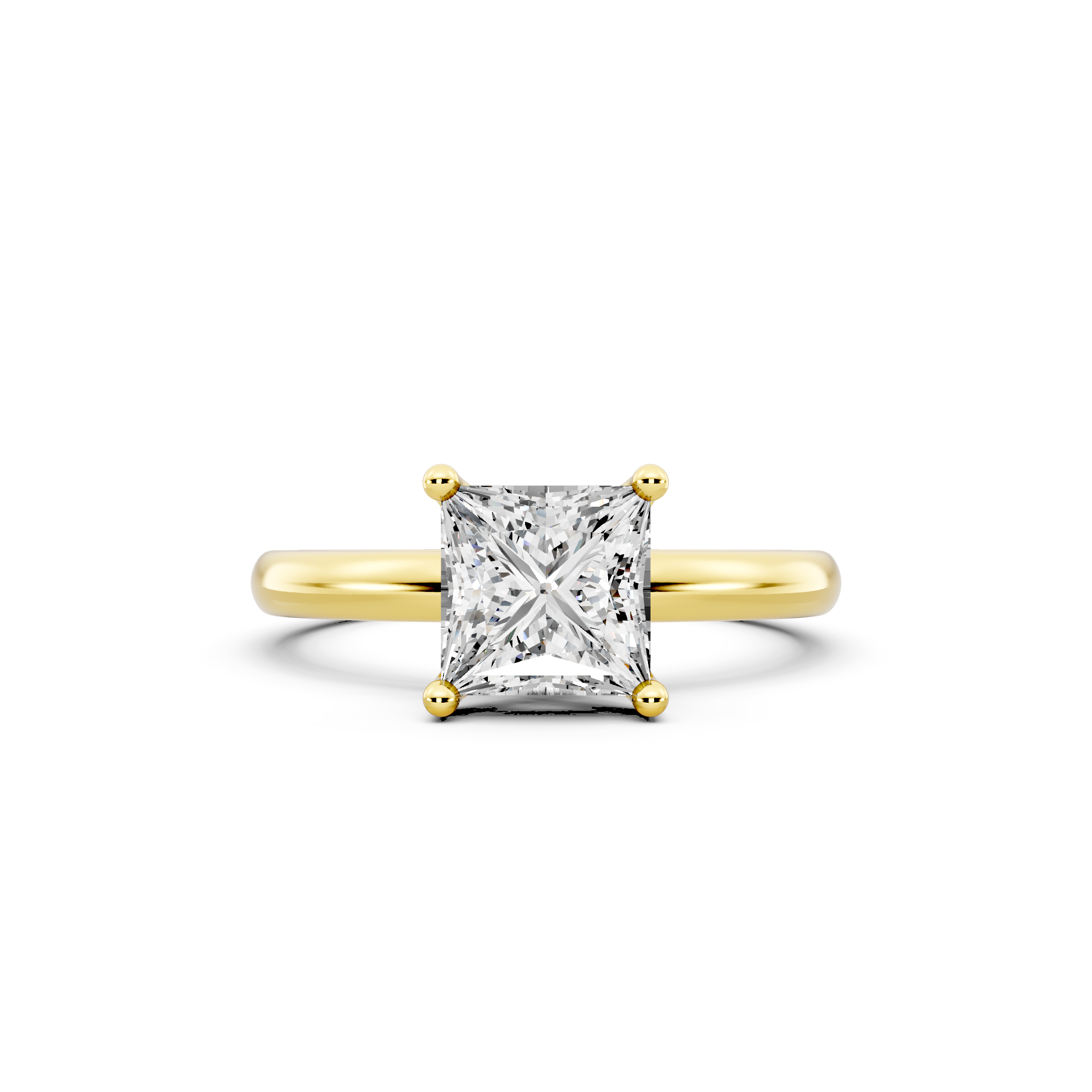 1.00ct Princess Lab Grown Diamond Solitaire Ring | D-E-F, VVS-VS Clarity | IGI Certified | Custom Gold