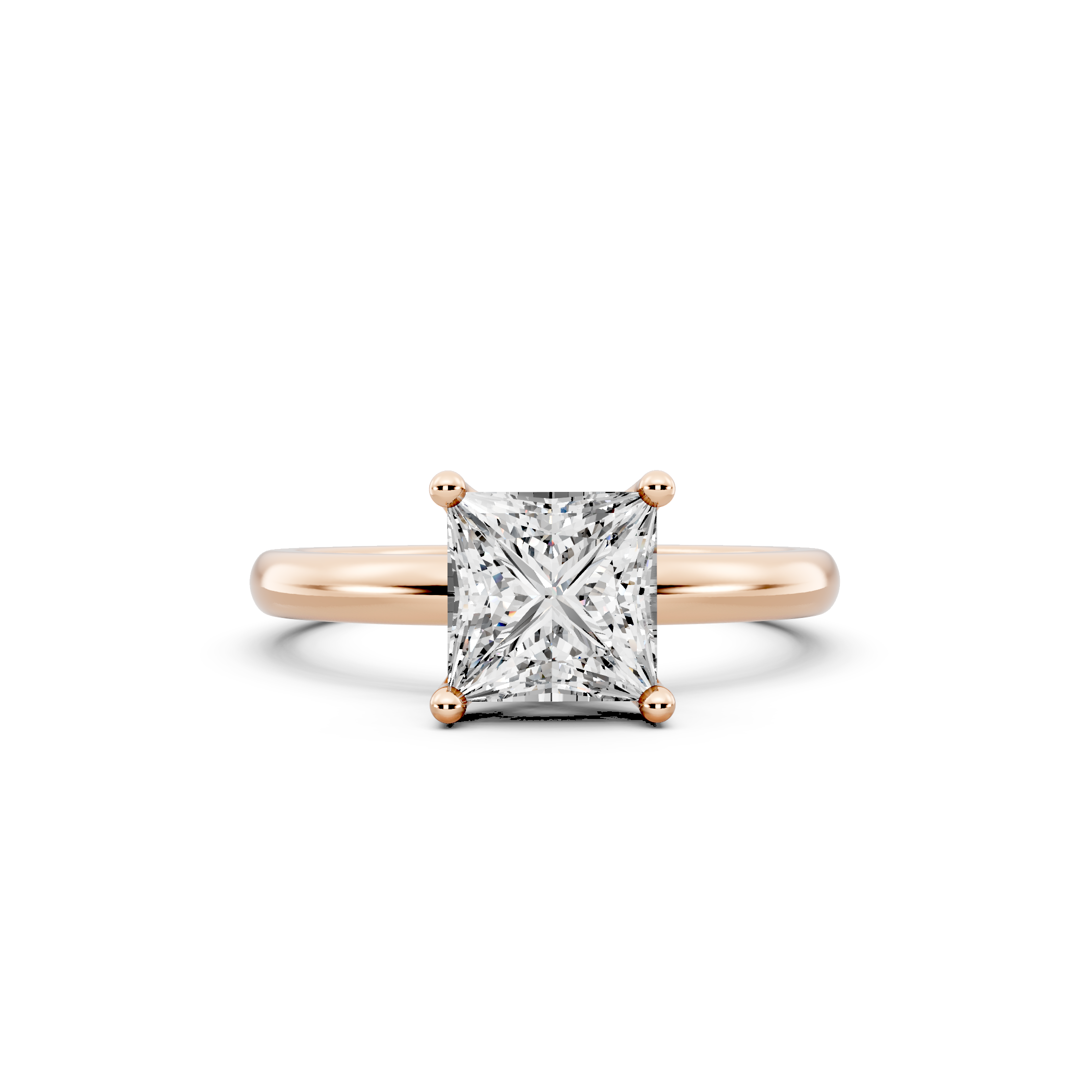 1.00ct Princess Lab Grown Diamond Solitaire Ring | D-E-F, VVS-VS Clarity | IGI Certified | Custom Gold
