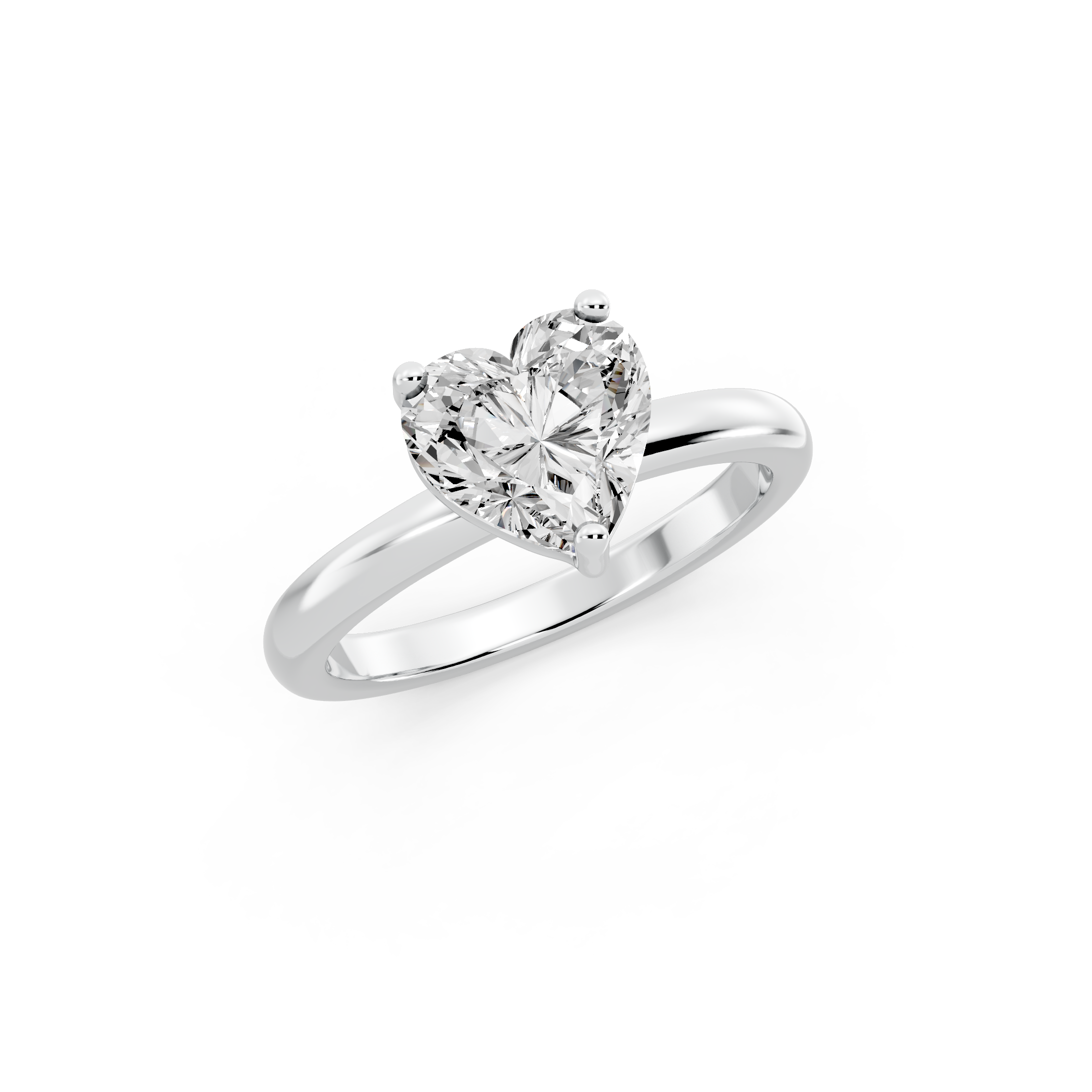 1.00ct Heart Lab Grown Diamond Solitaire Ring | D-E-F, VVS-VS Clarity | IGI Certified | Custom Gold
