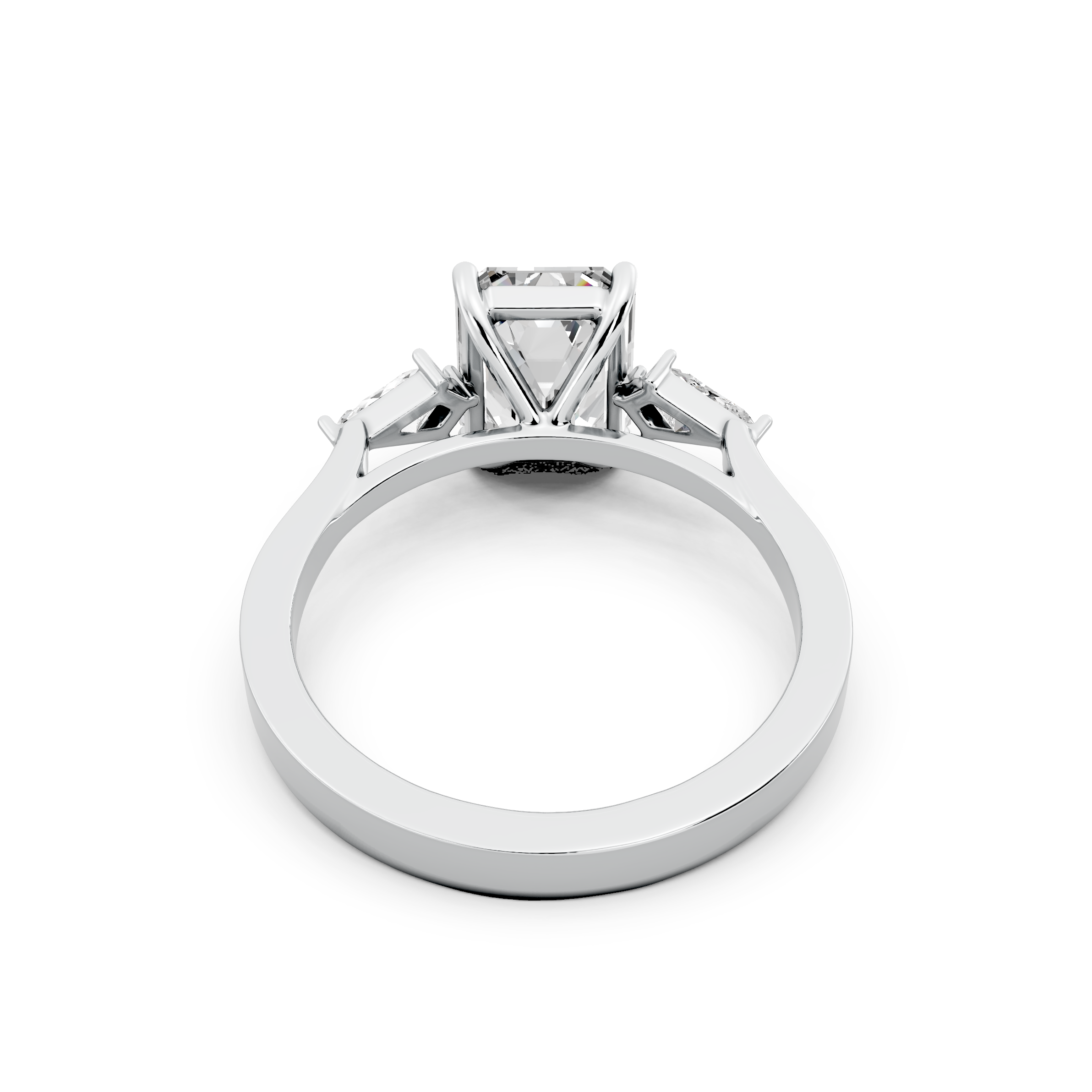 Emerald 2.26tcw Lab Diamond Side Stone Engagement Ring | D-E-F, VVS-VS Clarity | IGI Certified | Custom Gold |
