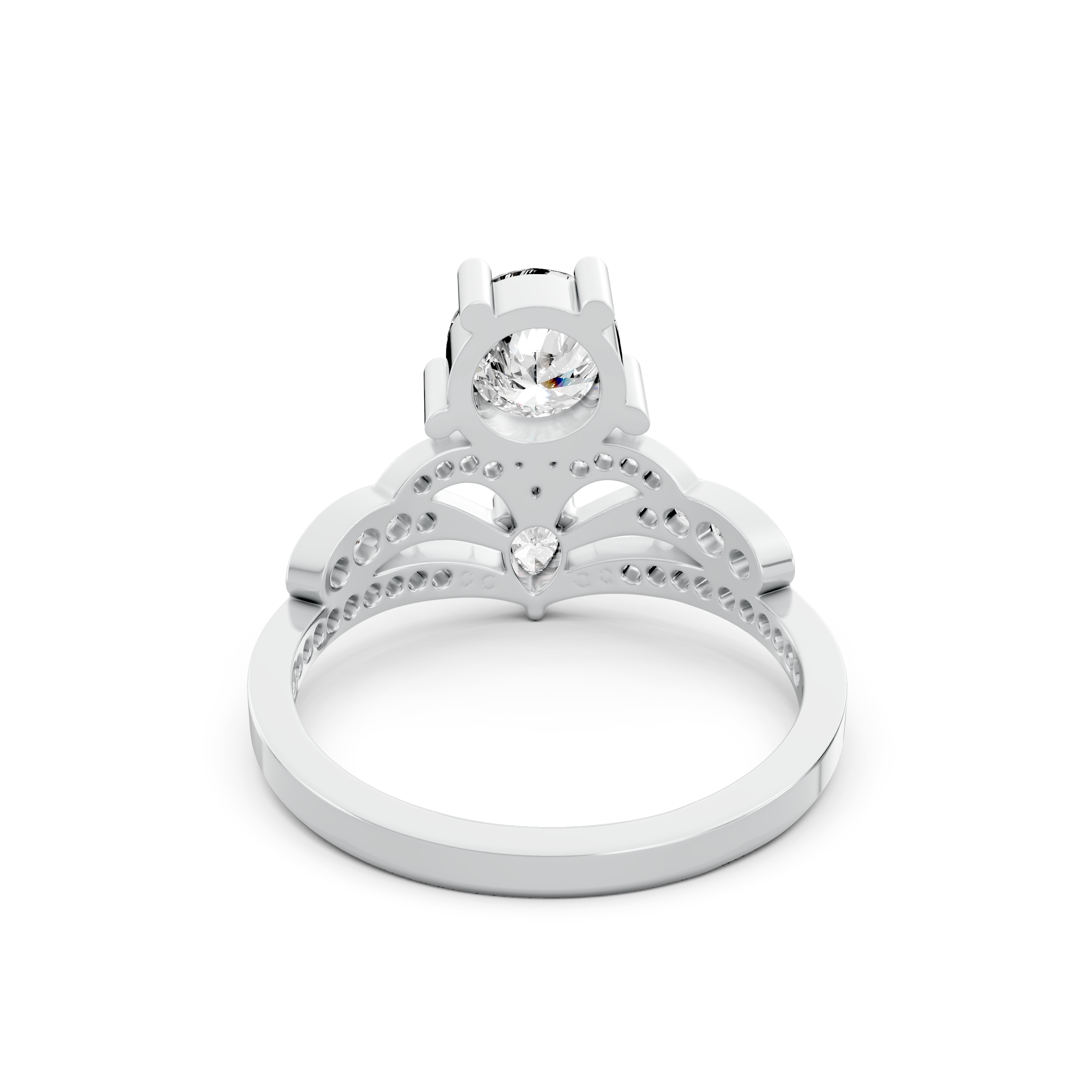 1.71tcw Round And Pear Lab Diamond Unique Engagement Ring | Eco-Friendly & Elegant |