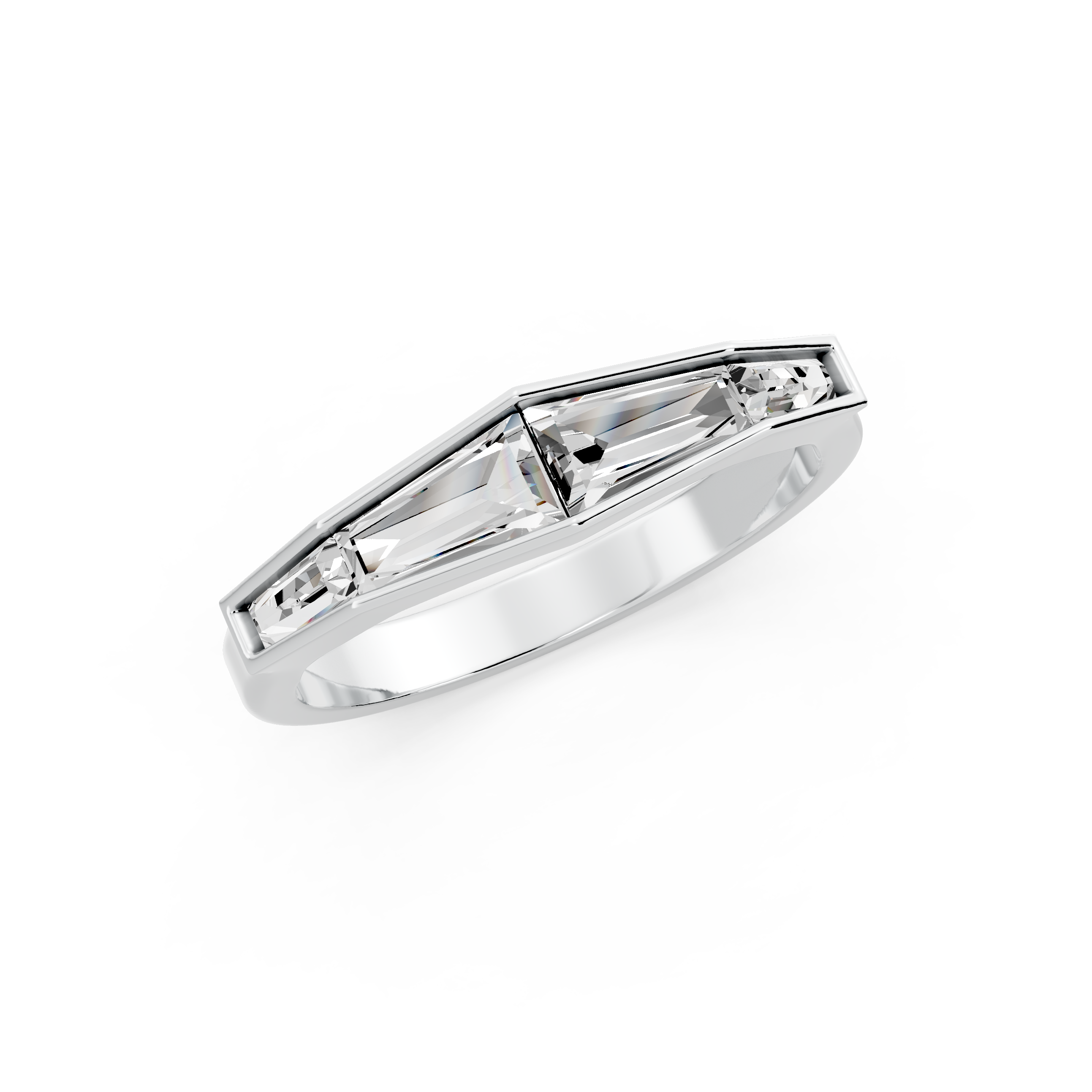 0.80tcw Custom Tapper Baguette Lab Grown Diamond Vintage Engagement Ring | Custom Gold |