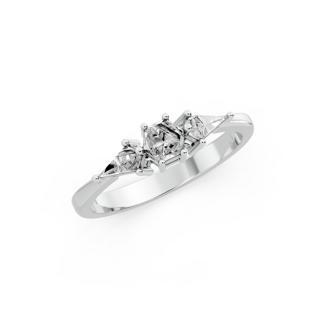 Hexagon & Kite Custom-cut Lab Grown Diamond Unique Engagement Ring | Custom Gold |