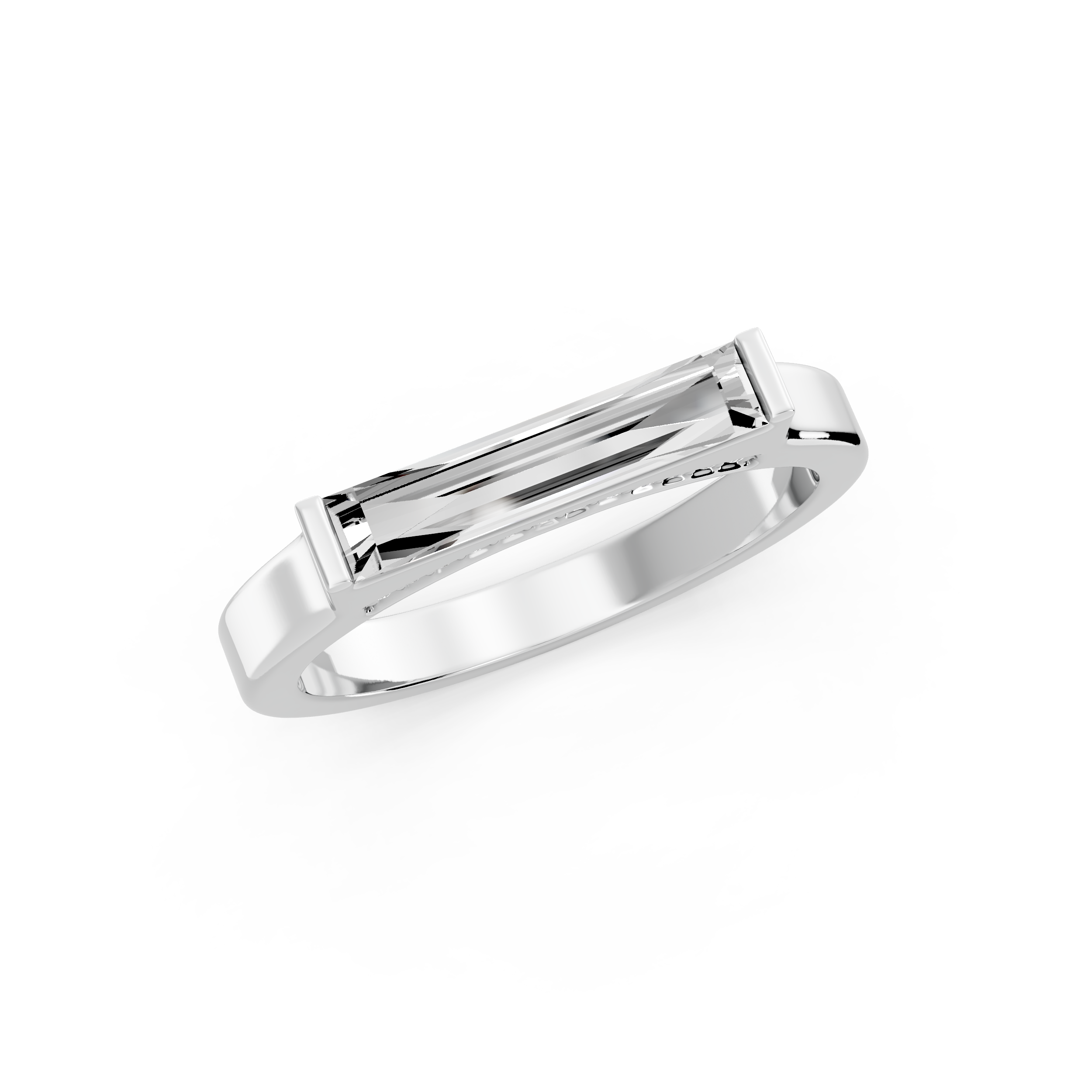 0.68tct Custom Baguette Lab Grown Diamond Unique Engagement Ring | Custom Gold |