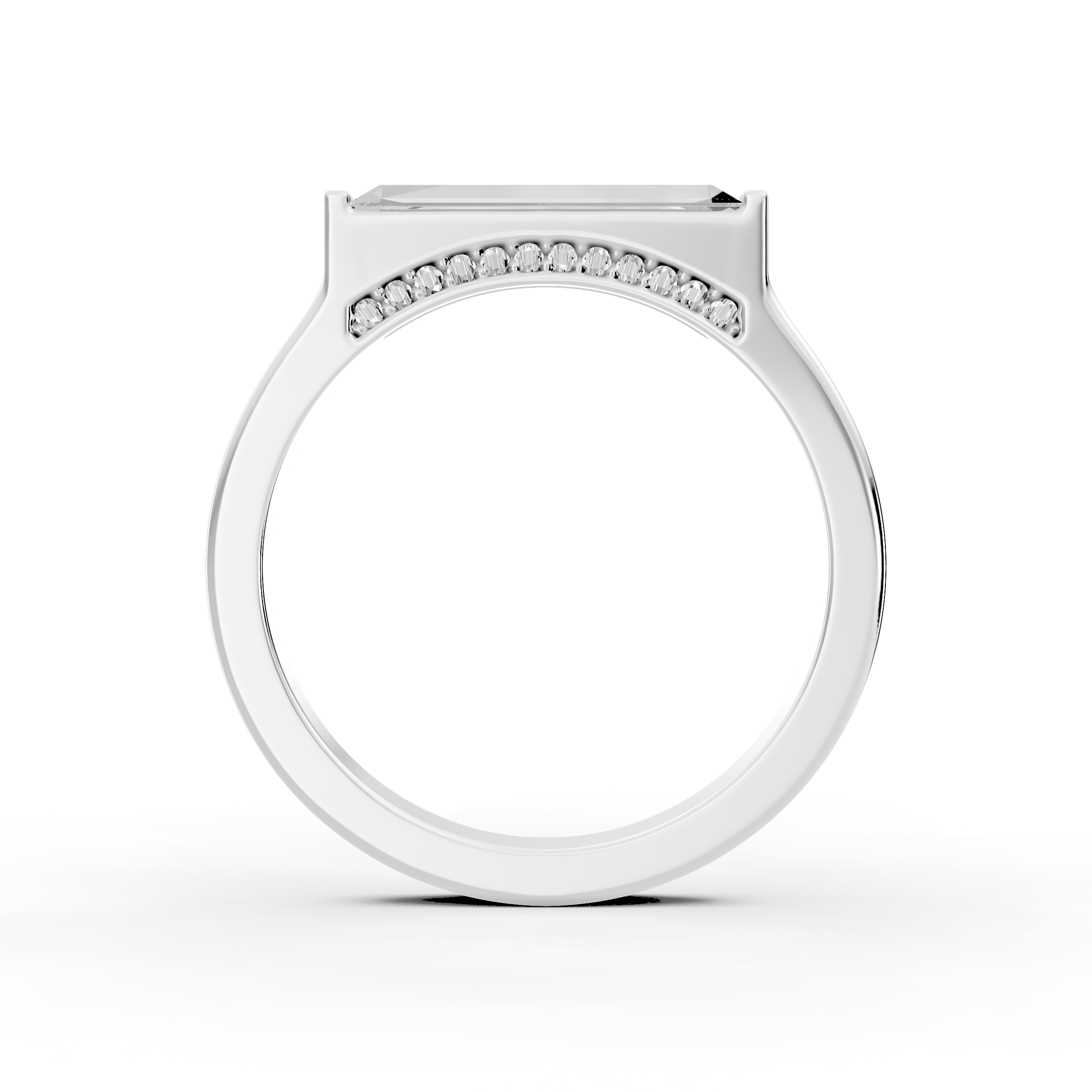 0.68tct Custom Baguette Lab Grown Diamond Unique Engagement Ring | Custom Gold |