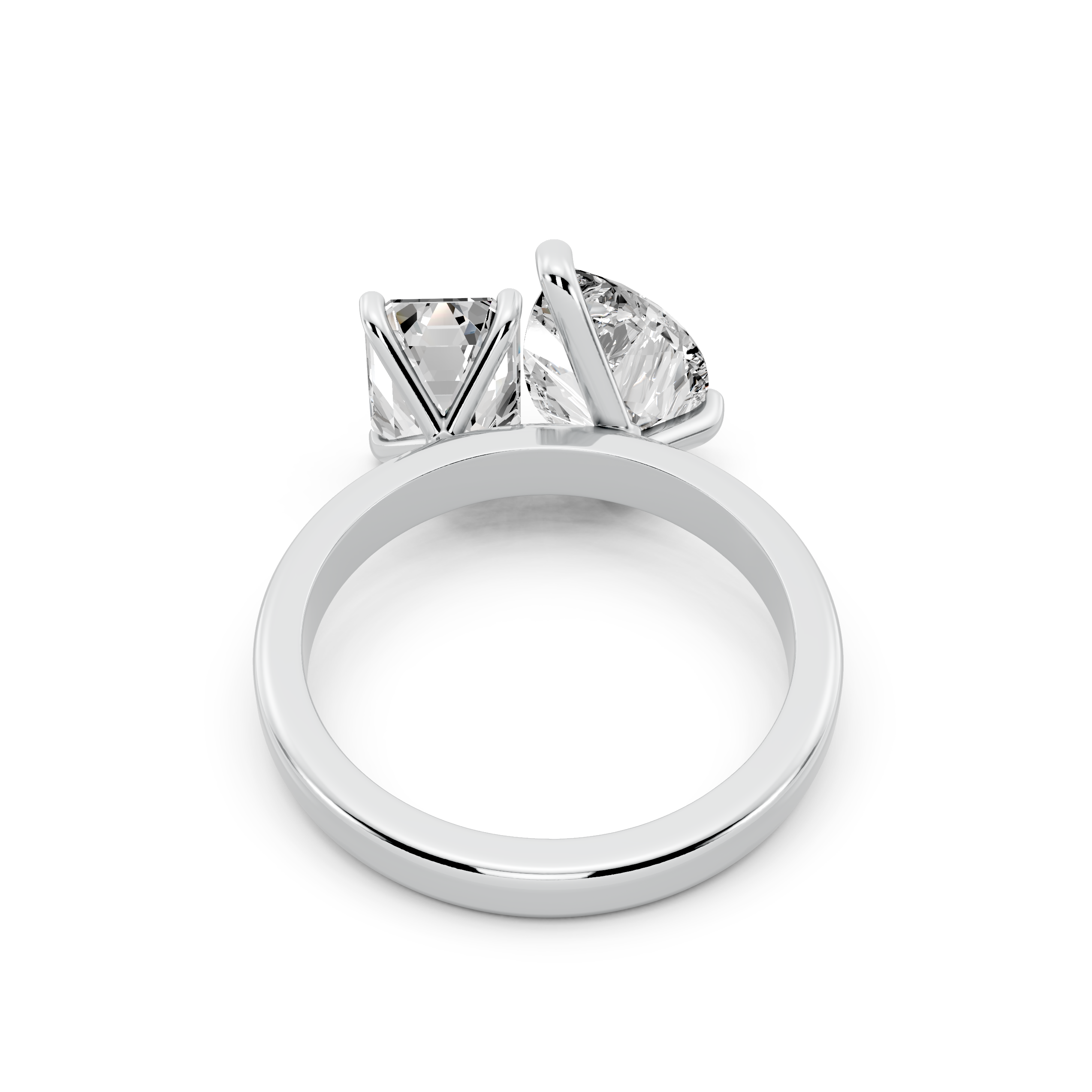 3.50tcw Emerald & Pear Lab Diamond Toi et Moi Engagement Ring | Two Stone Style | VVS-VS Clarity | IGI Certified | D-E-F Color|
