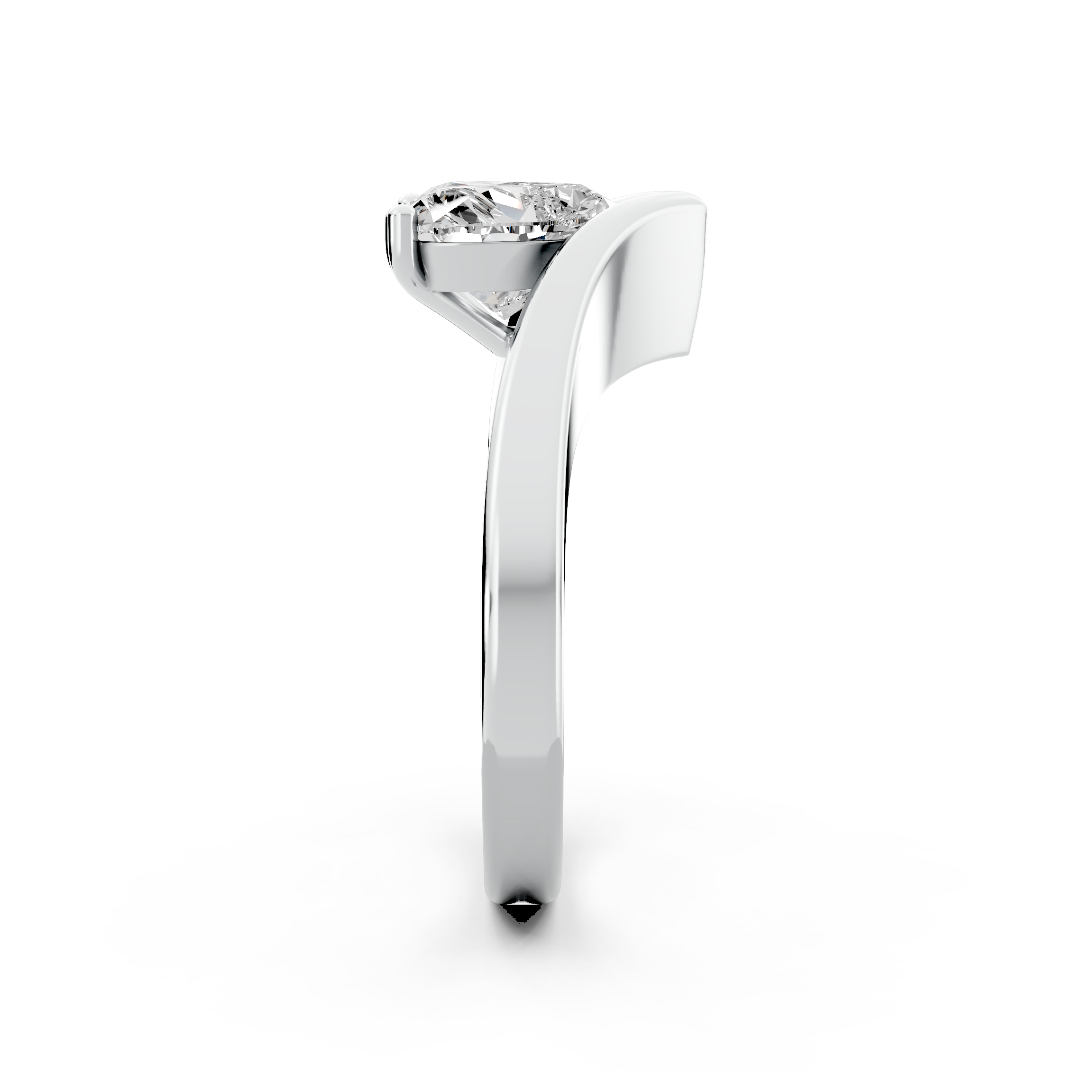 2.00ct Heart Lab Diamond Ocean Waves Inspired Settings Engagement Ring | D-E-F Color | VVS-VS Clarity | IGI Certified |