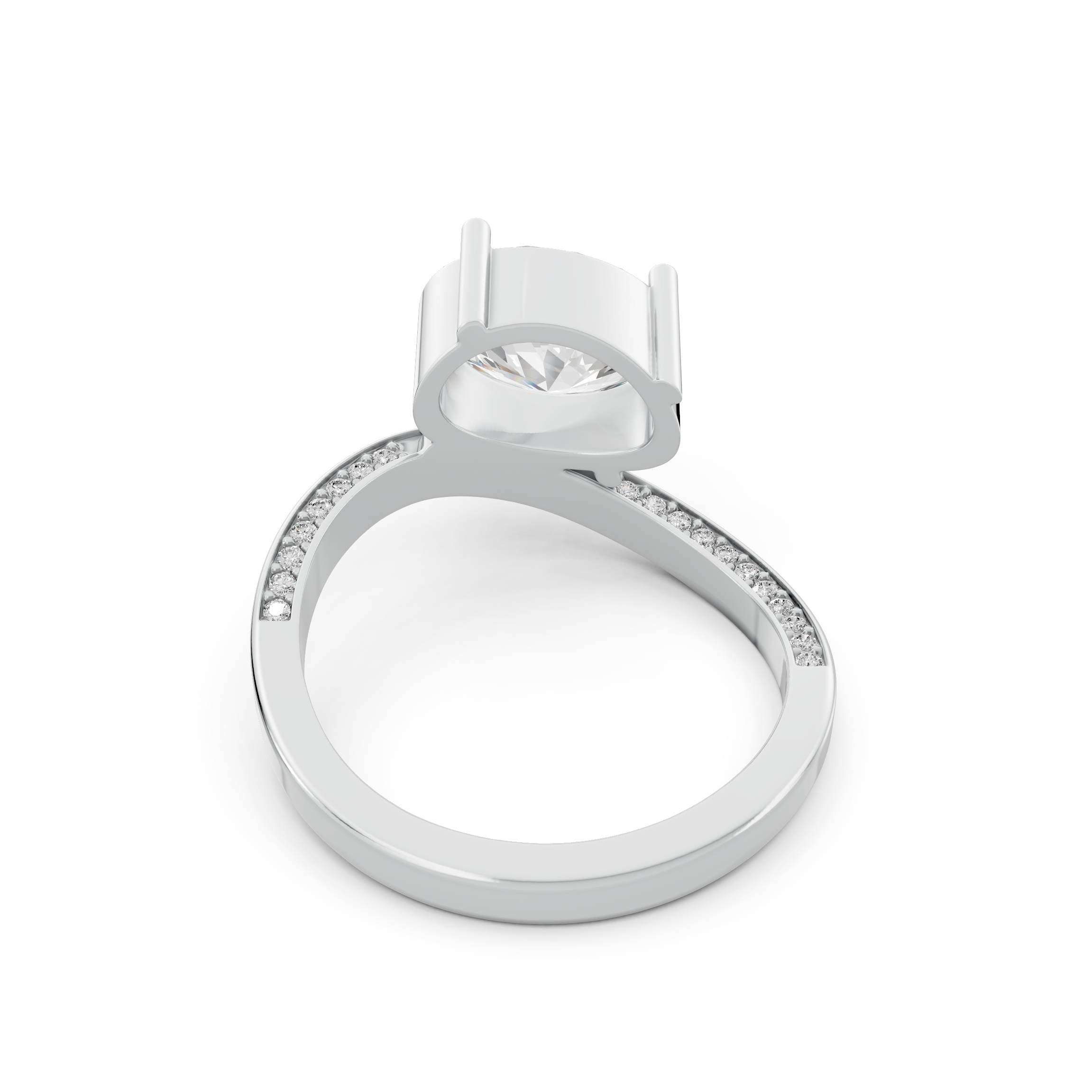 Oval 2.17tcw Lab Diamond Ocean Waves Inspired Engagement Ring | Ethical 3-Stone | IGI | Custom Gold |