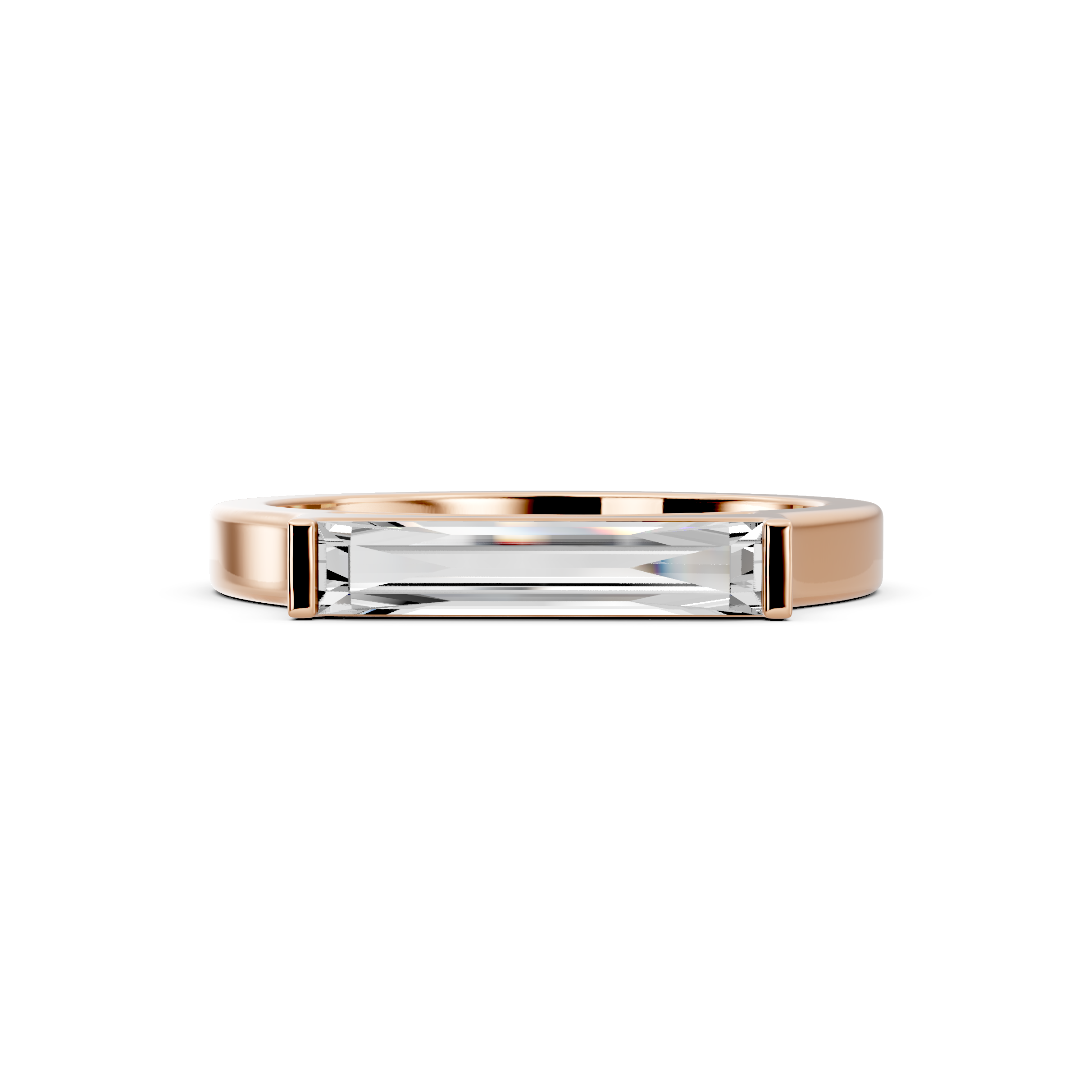 0.68tct Custom Baguette Lab Grown Diamond Unique Engagement Ring | Custom Gold |