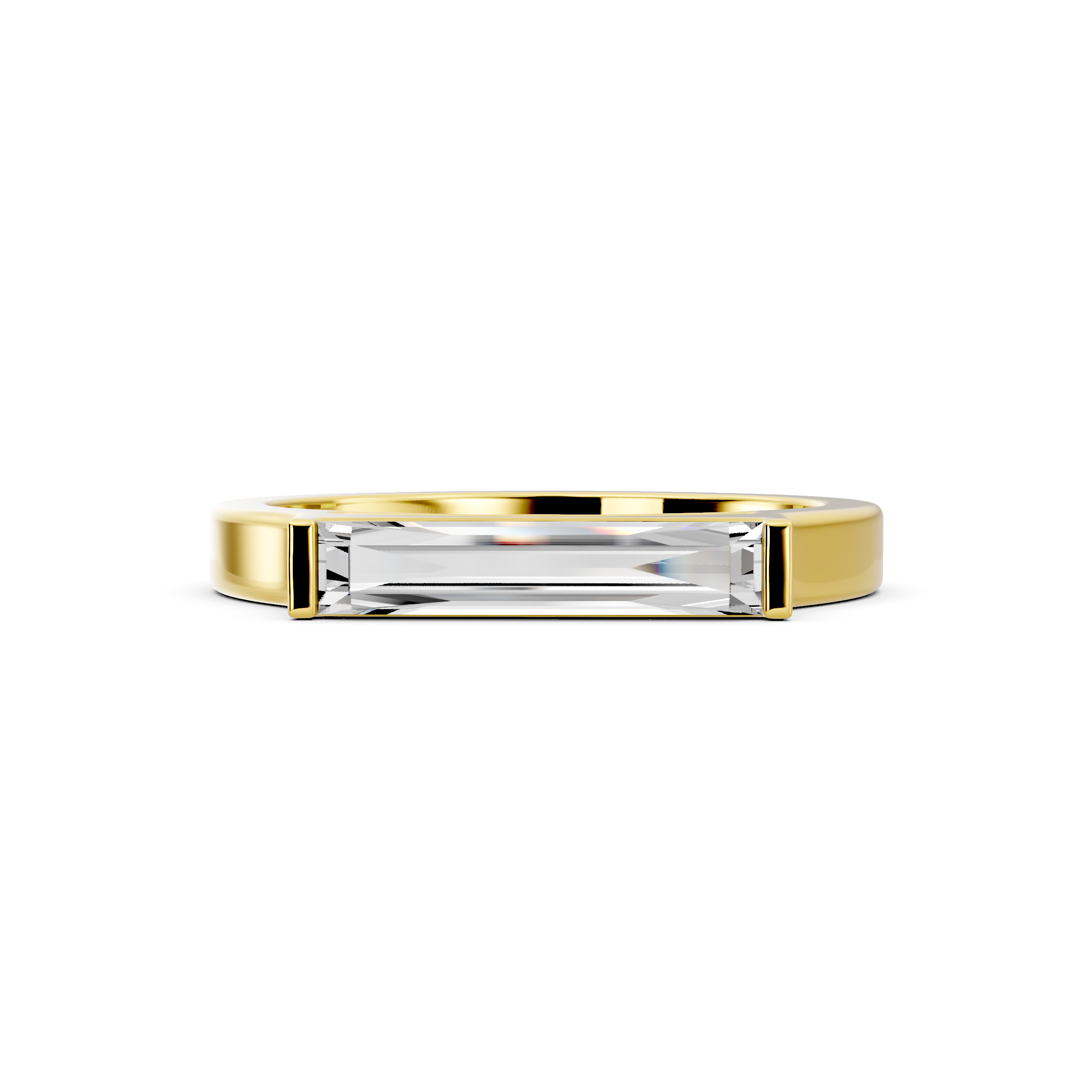 0.68tct Custom Baguette Lab Grown Diamond Unique Engagement Ring | Custom Gold |