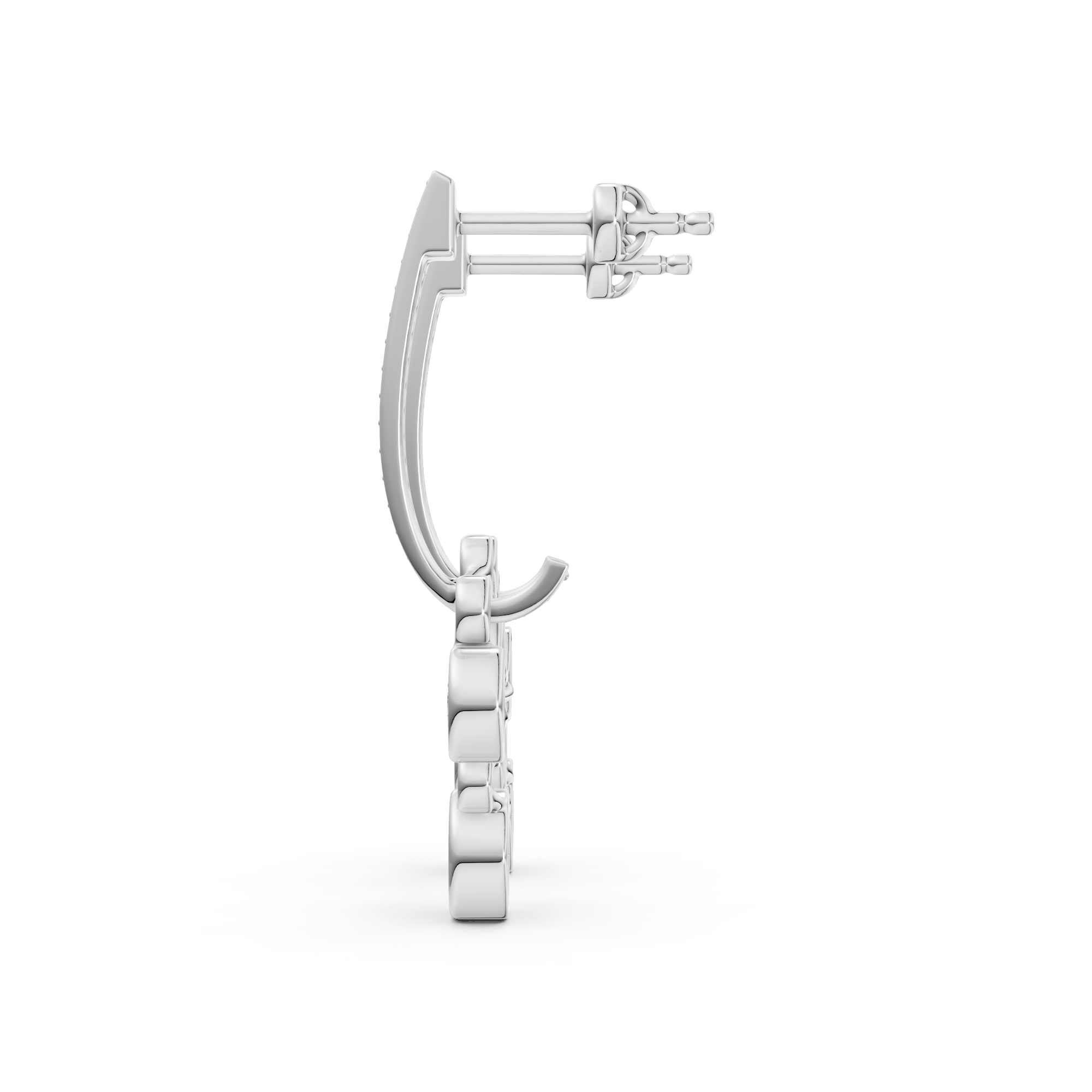 Round Lab Grown Diamond Heavenly Fancy Bezel Earrings, E-F Color, VS Clarity, IGI Certified|