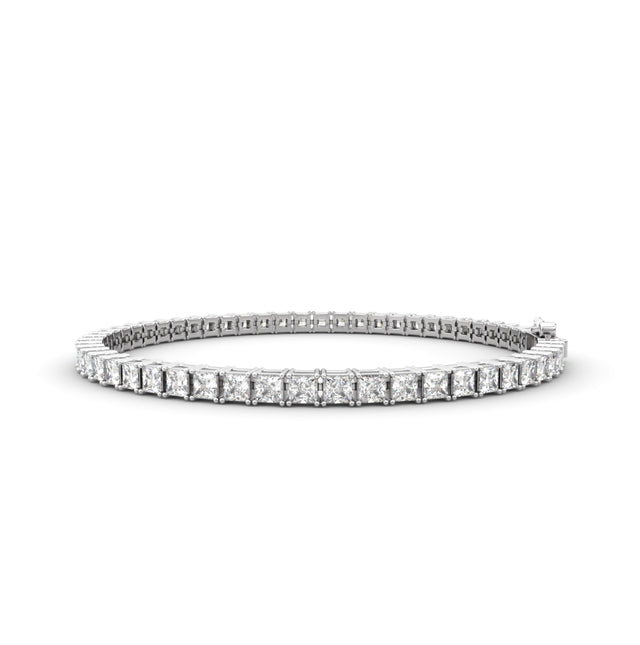 5tct Princess Cut Lab Created Diamond Tennis Bracelet, E-F Color, VS Clarity, IGI Certificate