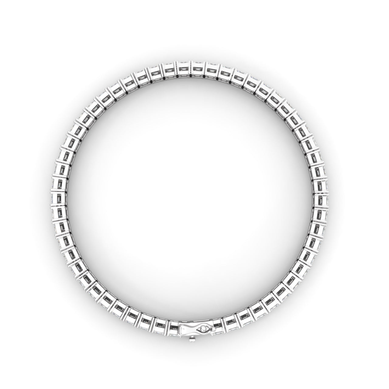 5tct Princess Cut Lab Created Diamond Tennis Bracelet, E-F Color, VS Clarity, IGI Certificate