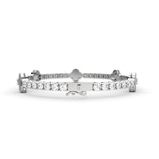 3.85tcw Round Lab Diamond Tennis Bracelet With Black Flower-cut Gemstones | D-E-F VVS–VS | Custom Gold |