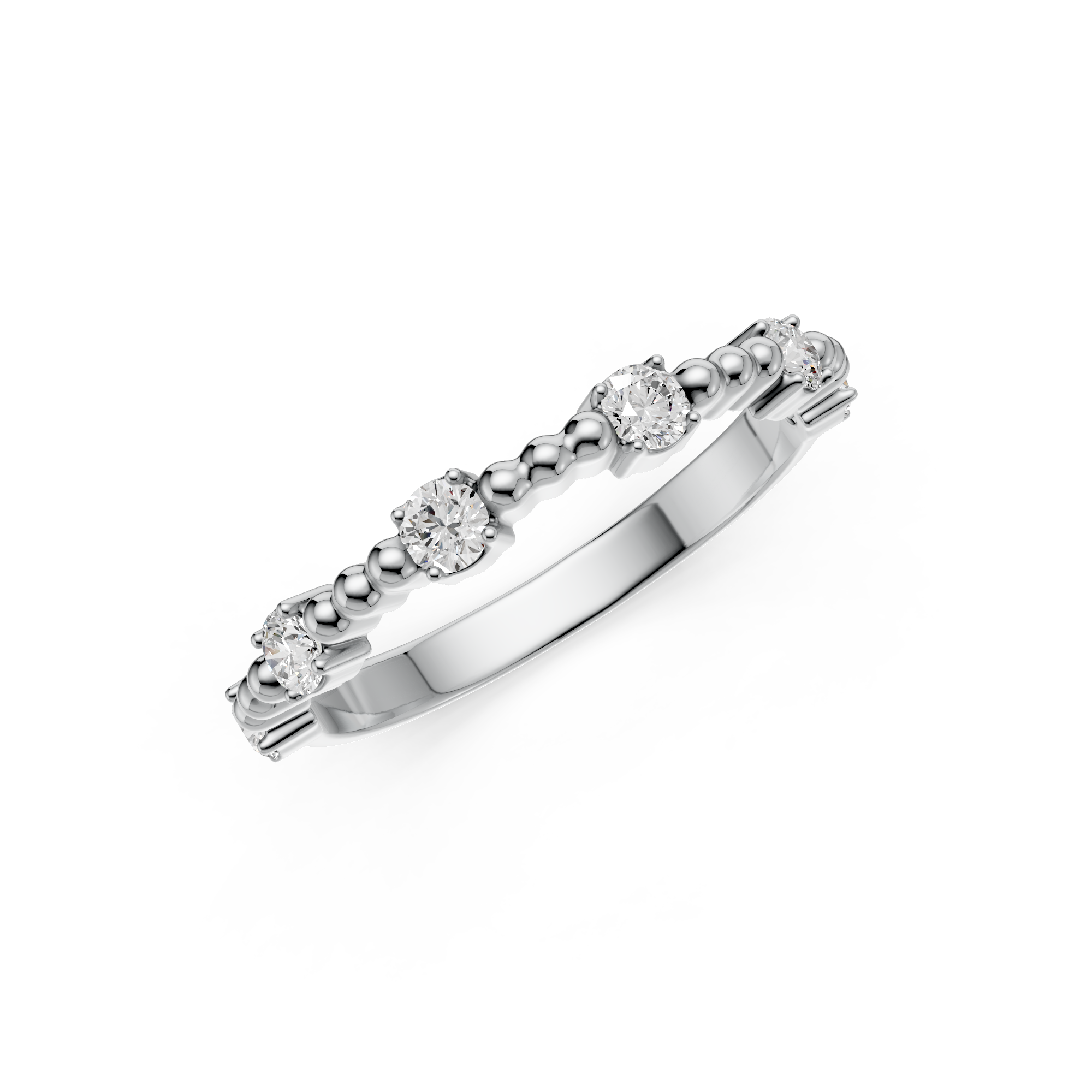 Round Lab Grown Diamond East – West Half Eternity Band, E-F Color, VS Clarity, IGI