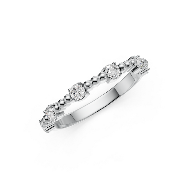 Round Lab Grown Diamond East – West Half Eternity Band, E-F Color, VS Clarity, IGI