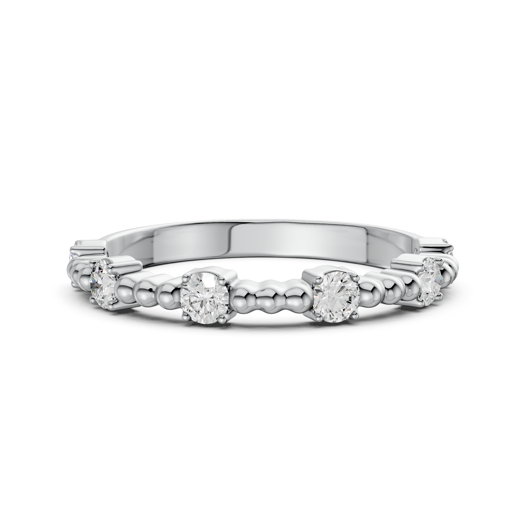 Round Lab Grown Diamond East – West Half Eternity Band, E-F Color, VS Clarity, IGI