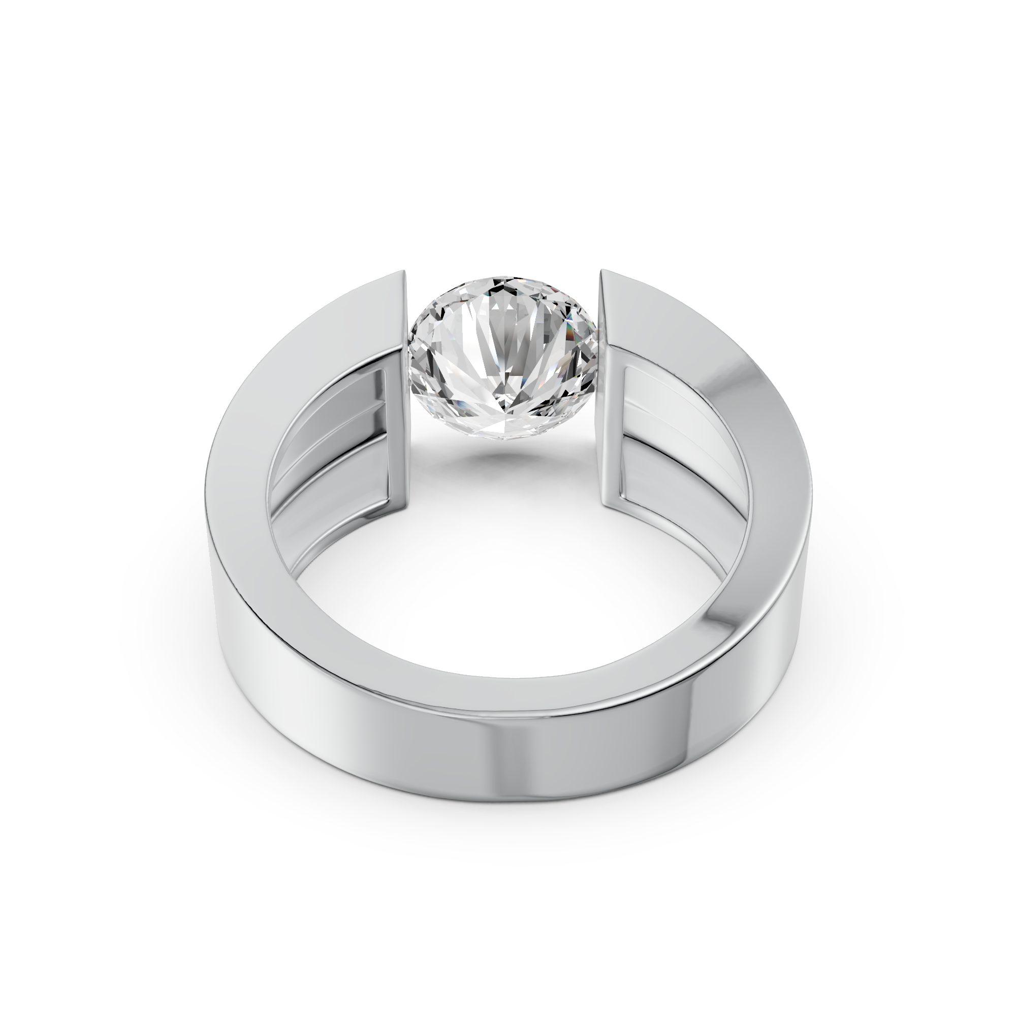 Round 2.09tct Men’s Tension Lab Grown Diamond Ring | IGI Certified | White Gold Design