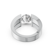 Round 2.09tct Men’s Tension Lab Grown Diamond Ring | IGI Certified | White Gold Design